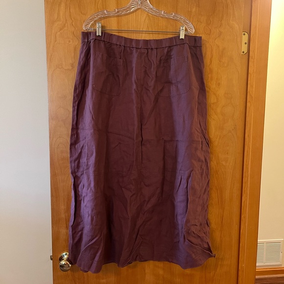 J. Jill Linen Skirt Long Modest Church Pockets Vintage NWT Size XL Tall XLT - Picture 8 of 13